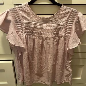 Banana Republic Pink Ruffle Sleeve Blouse